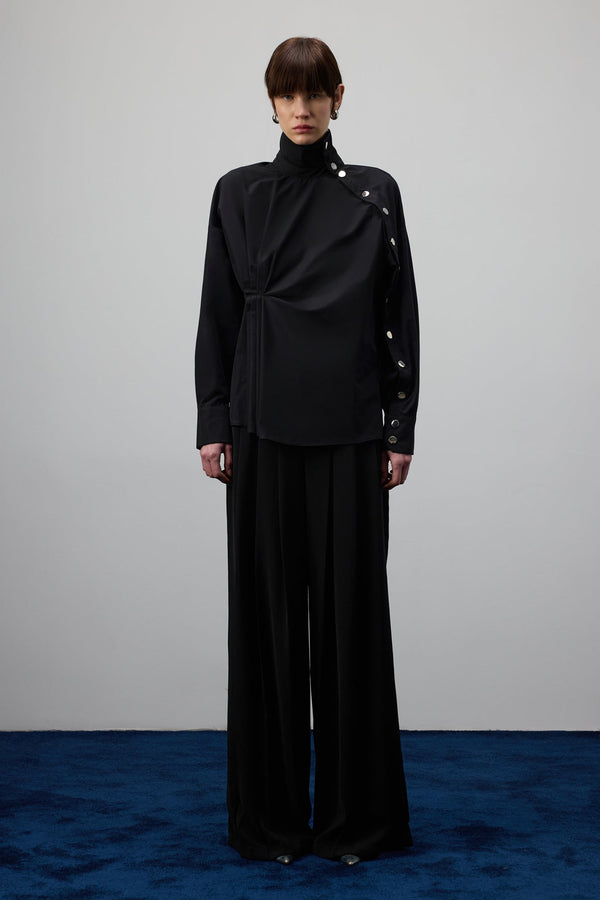 ASİMETRİK POPLİN GÖMLEK