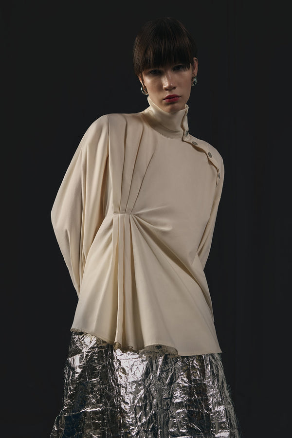 ASİMETRİK POPLİN GÖMLEK