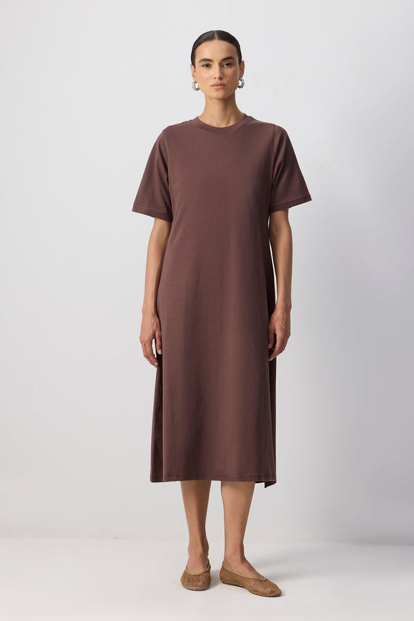 %100 PAMUKLU KISA KOLLU ÖRME ELBİSE