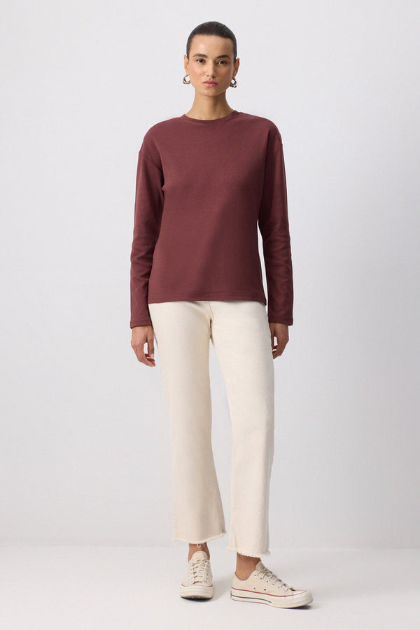 %100 PAMUKLU UZUN KOLLU T-SHIRT