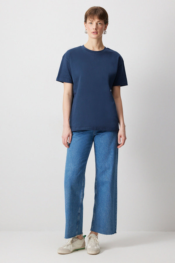 %100 PAMUKLU KISA KOLLU BASIC T-SHIRT